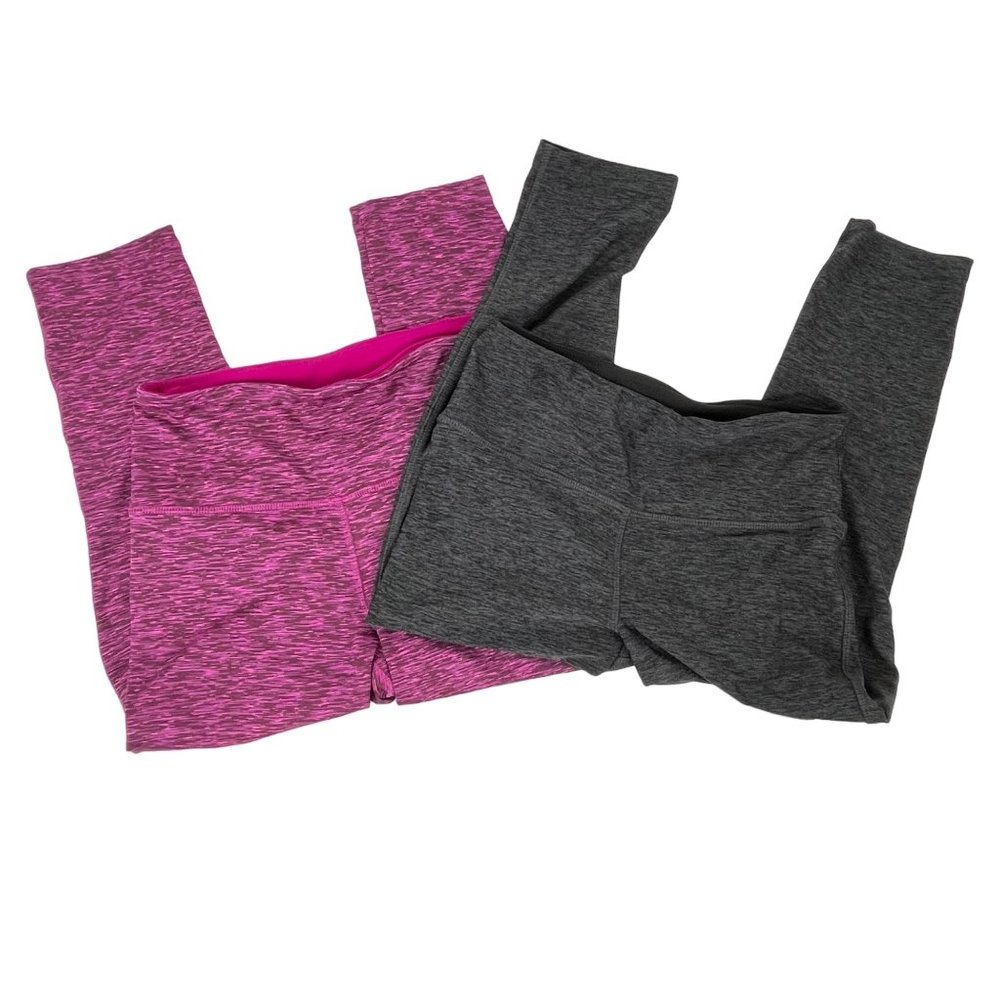 Lot of 2 Vogo Athletica Workout Crop Leggings Sz. S Pink/Gray